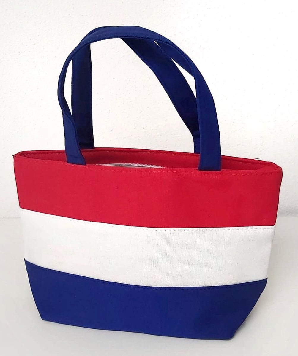 Premium kwaliteit Koningsdag Tas Vlag Nederland | Canvas 35x32x10cm  | Ritssluiting | 2 Binnen vakken | Oarnje accessoires WK EK Holland | Artikelen kleding koningsdag Dames Unisex